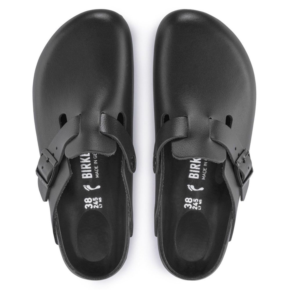 Birkenstock Exquisite Boston Black Leather Clogs